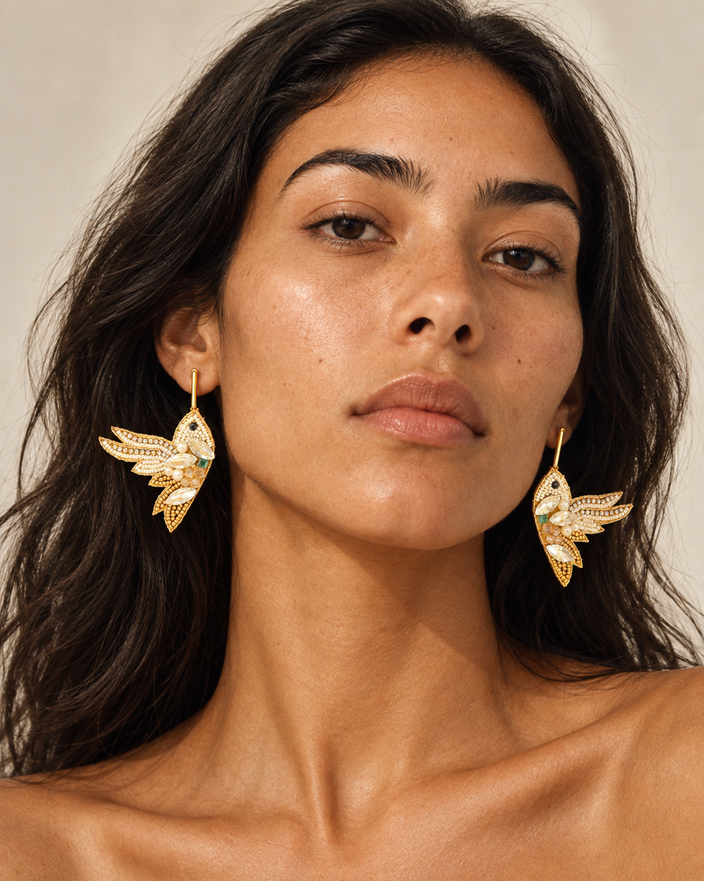 Golden Hummingbirds - Statement Earrings