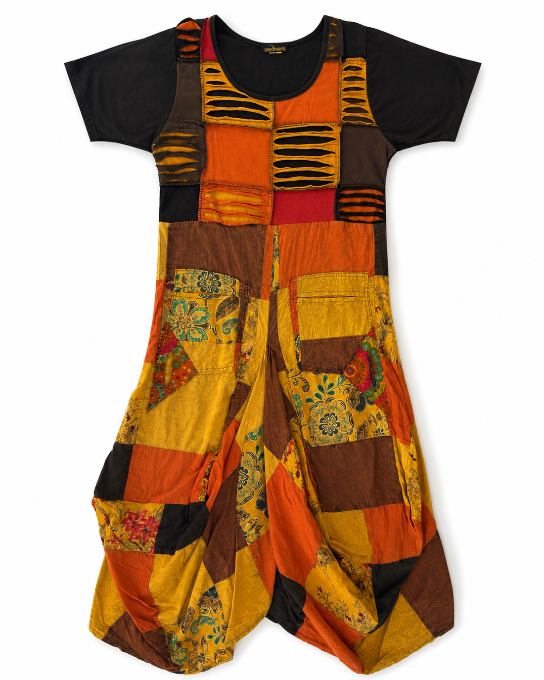 Multicolor Patchwork Harem Jumpsuit