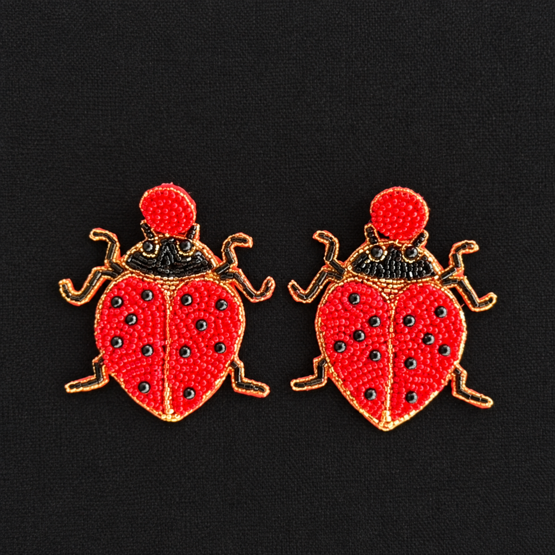Lucky Ladybug — Handmade Beaded Statement Earrings