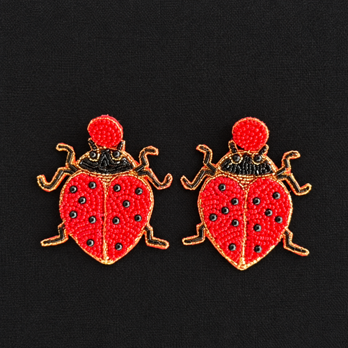 Lucky Ladybug — Handmade Beaded Statement Earrings