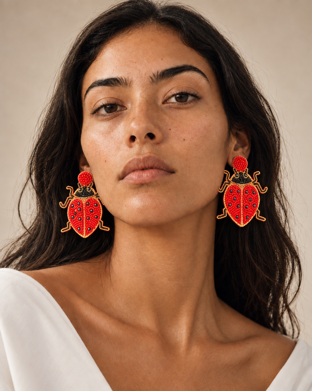 Lucky Ladybug — Handmade Beaded Statement Earrings
