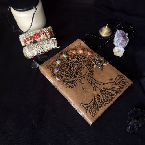 5 x 7 Tree of Life stone leather journal