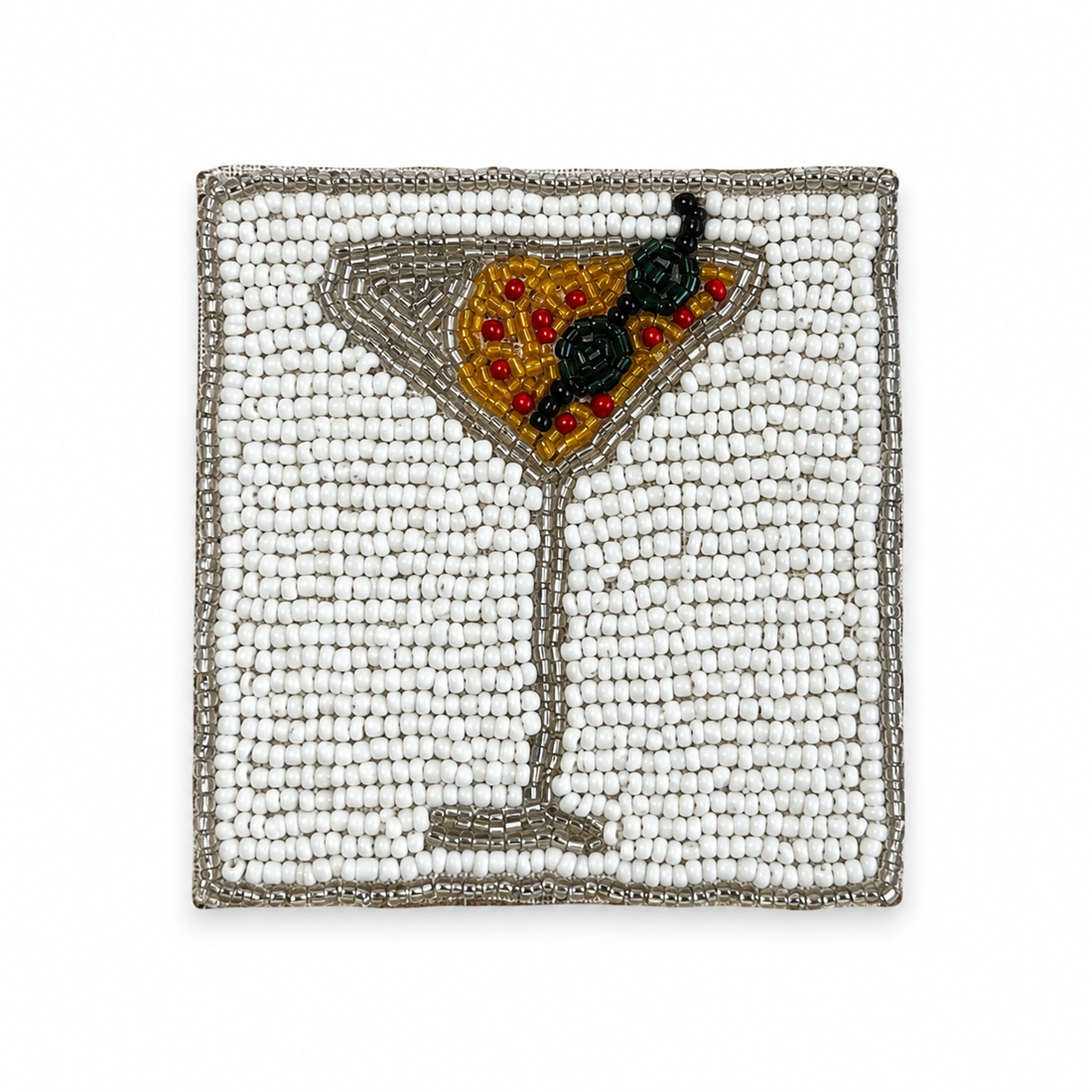 Set of 3 Beaded Martini Coaster