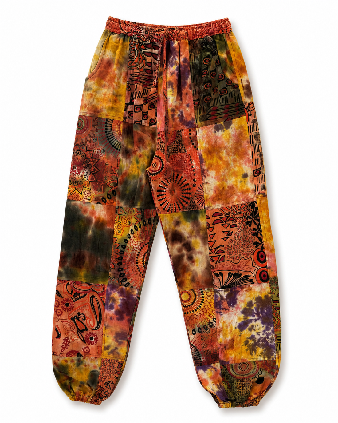Multicolor Patchwork Cotton Jogger Pants