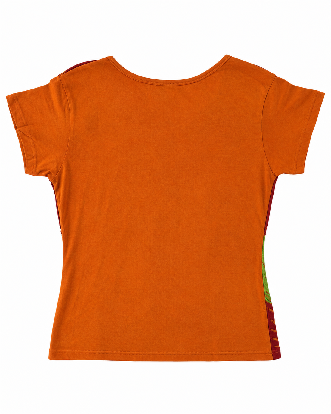 Orange Cutwork Statement Top