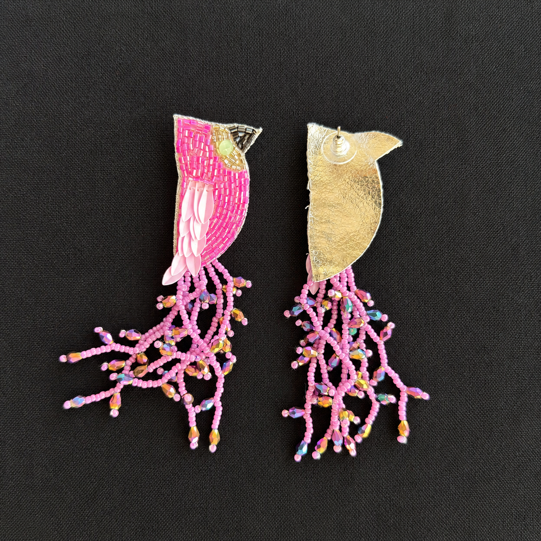 Pink Riot — Beaded Fringe Earrings