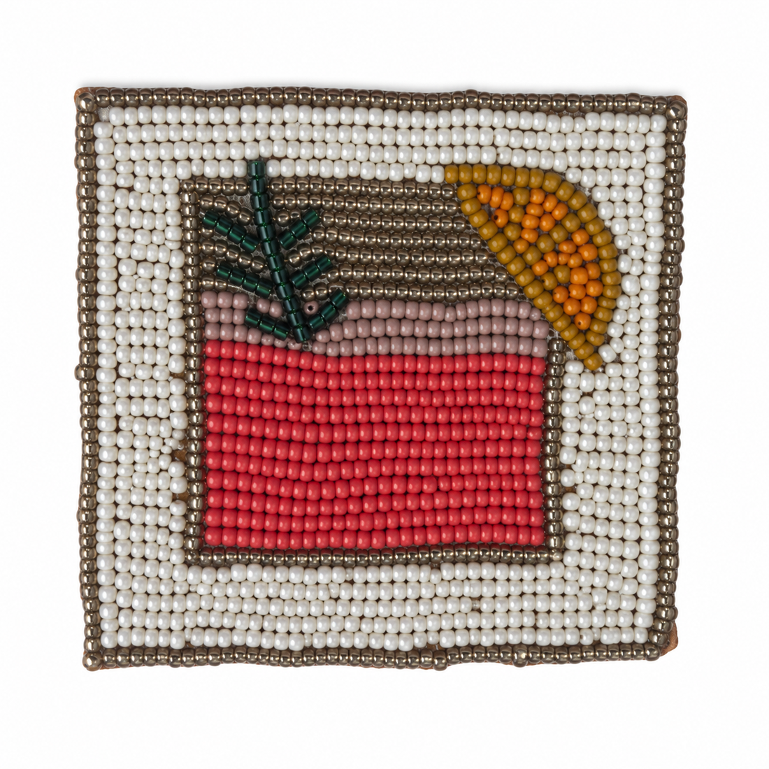 Set of 3 Beaded Pink Cocktail Coaster