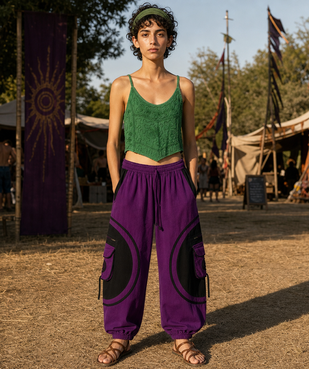 Embroidered Cotton Smocked-Back Crop Top