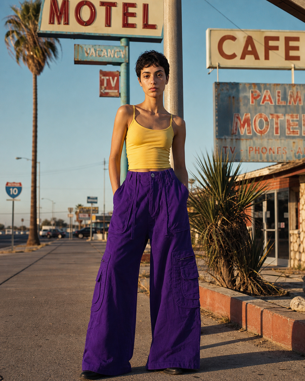 Wide-Leg Utility Cargo Pants