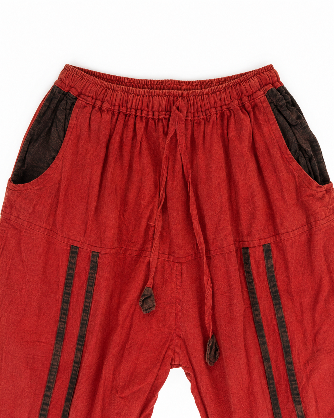 Red Cotton Peace Jogger Pants