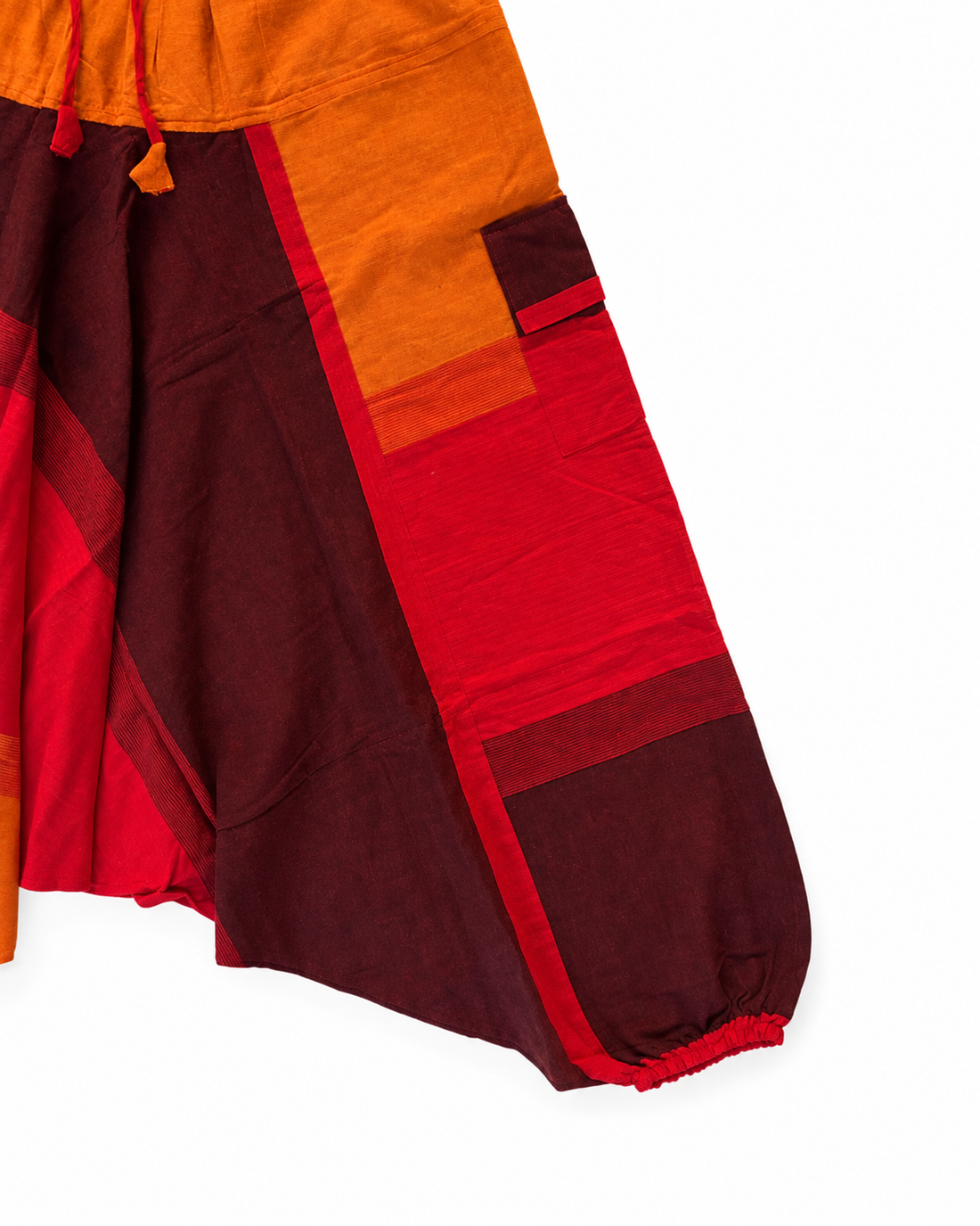 Colorblock Cotton Harem Pants