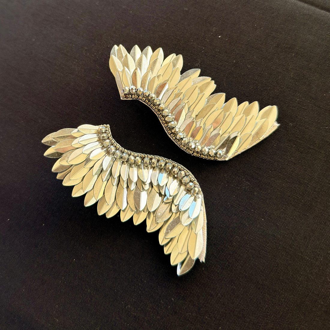 Celestial Wings — Handmade Iridescent Statement Earrings