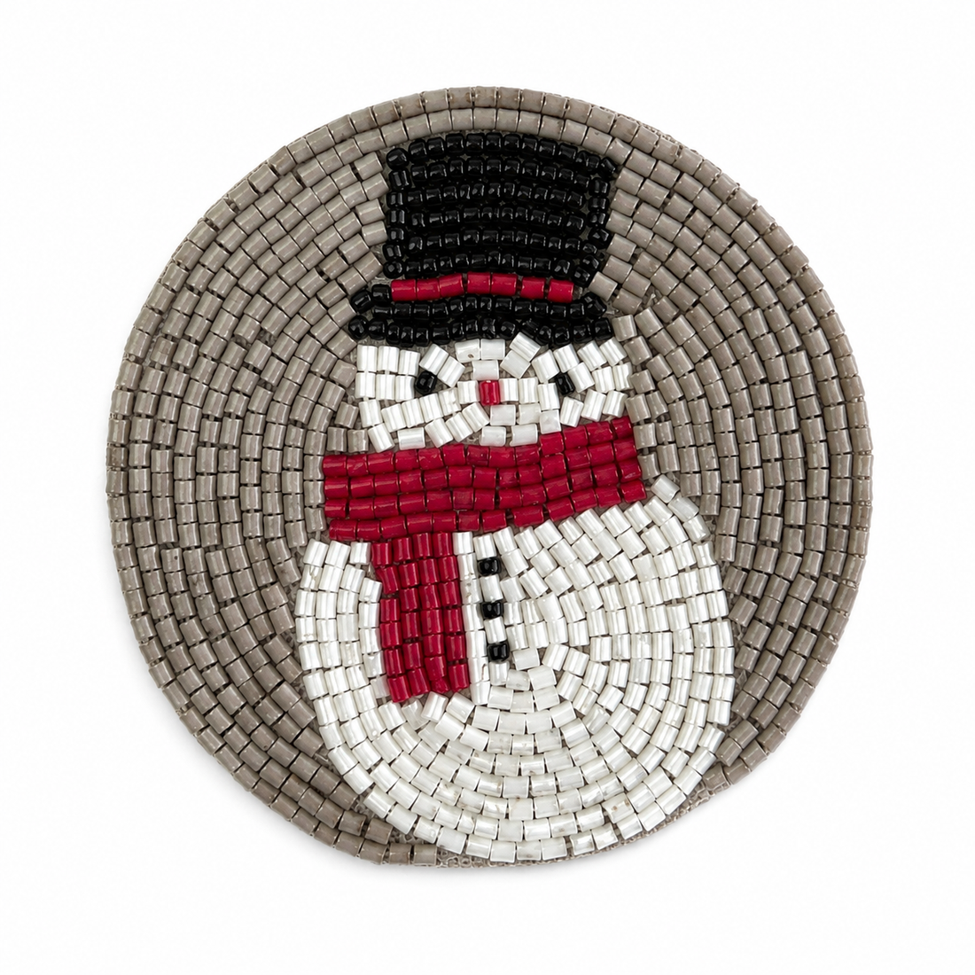Set of 3 Beaded Snowman Coaster