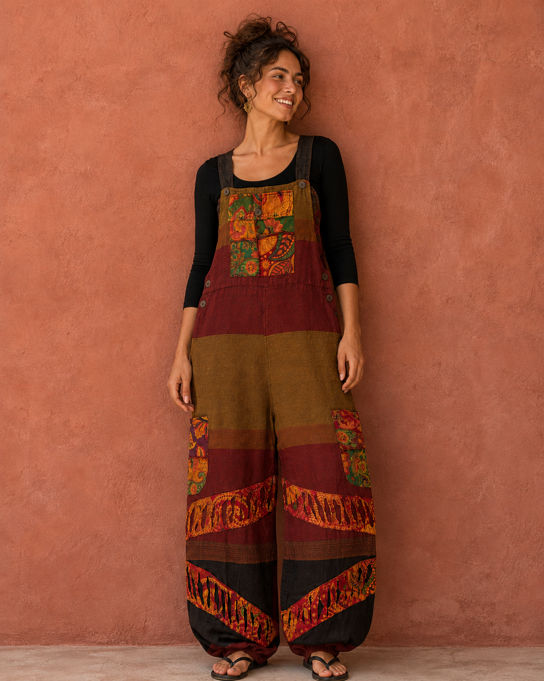 Patchwork Cotton Dungaree – Multicolor
