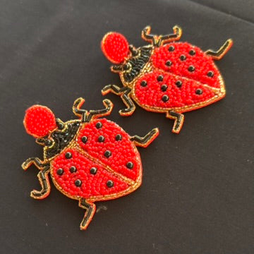 Lucky Ladybug — Handmade Beaded Statement Earrings