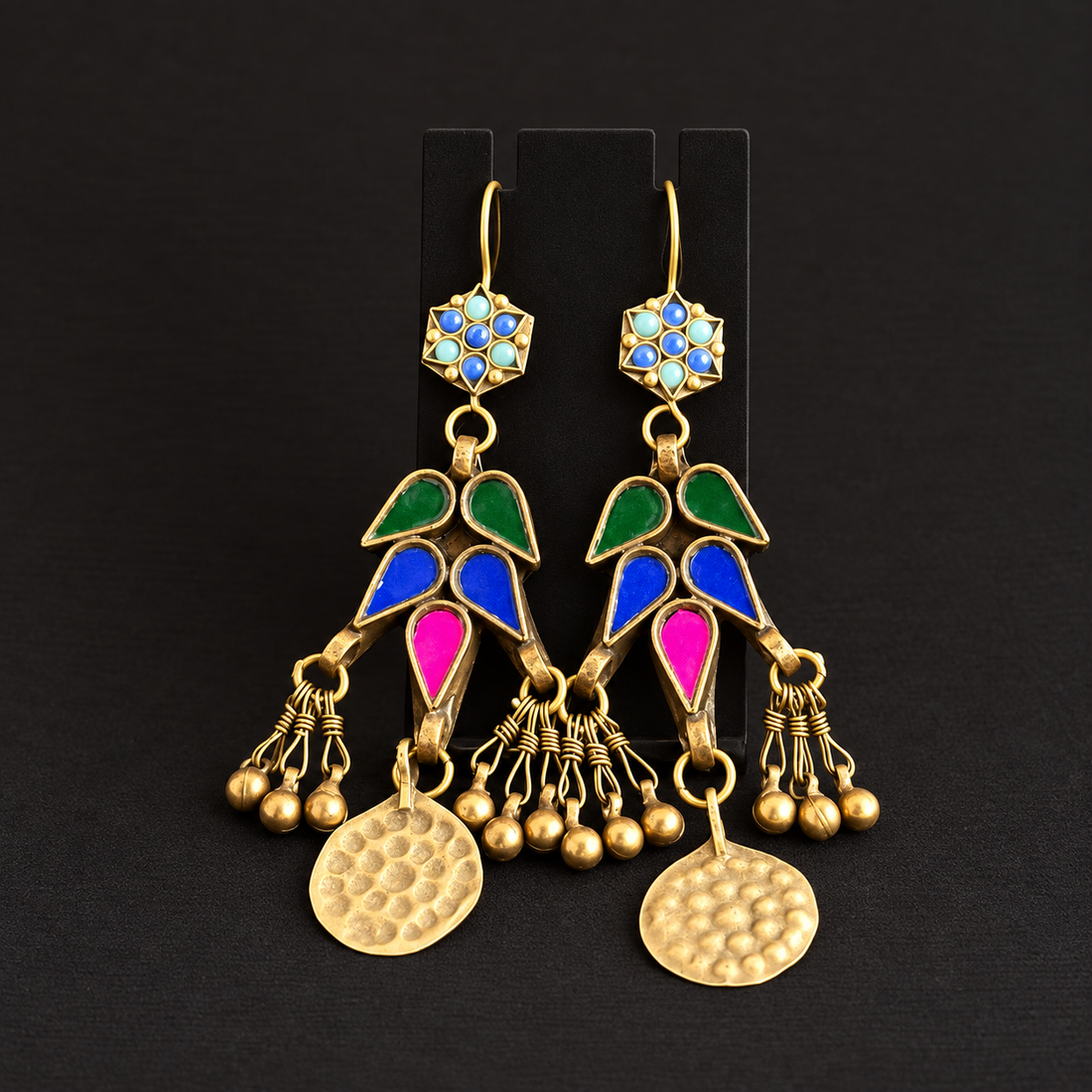 Jewel Cascade Medallion Earrings
