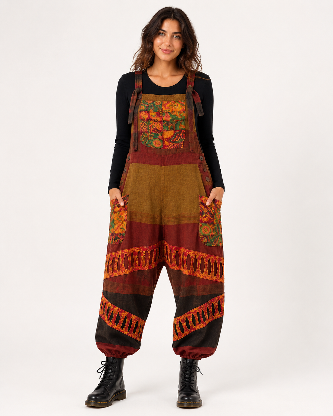 Patchwork Cotton Dungaree – Multicolor