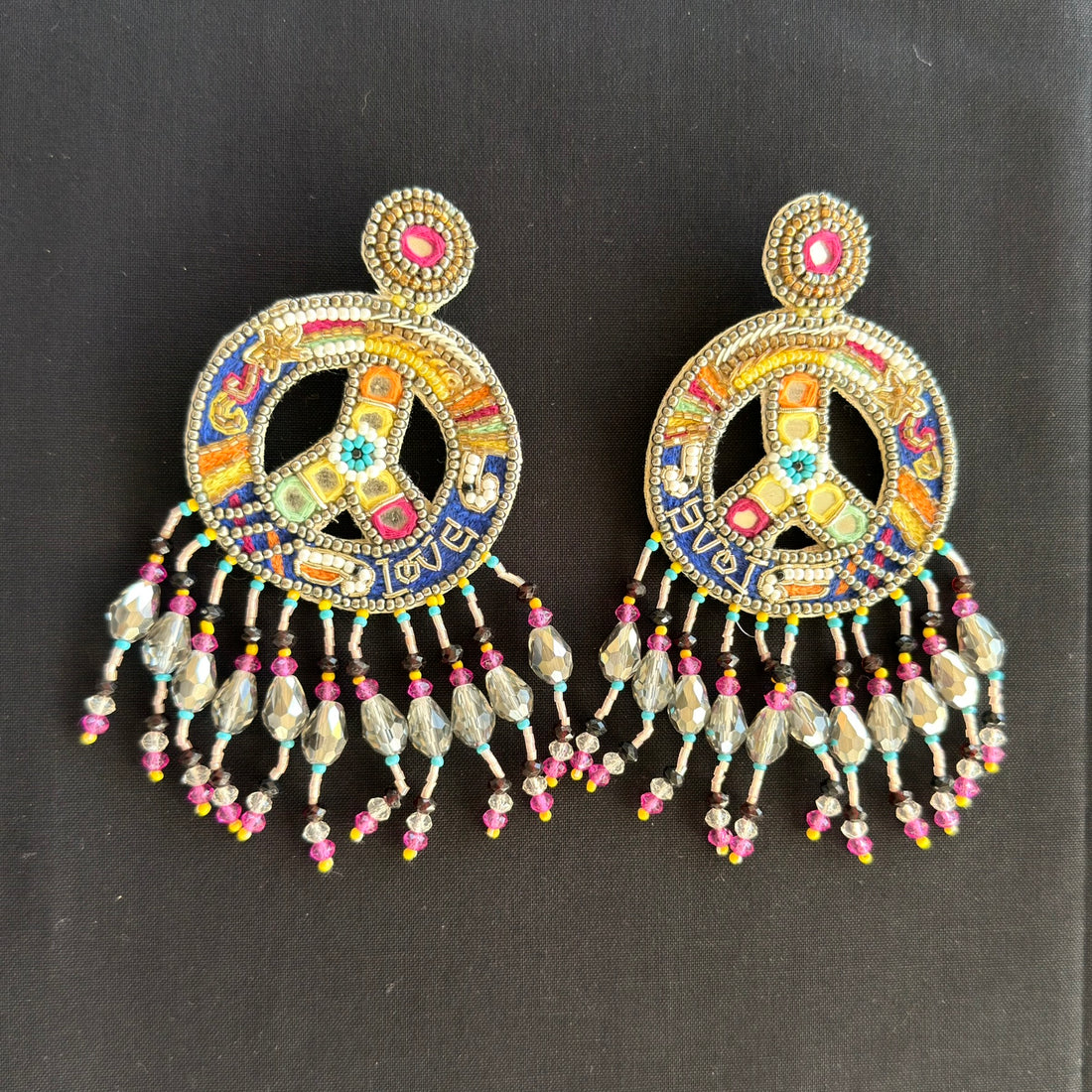 Peace, Love & Chaos — Handmade Beaded Statement Earrings