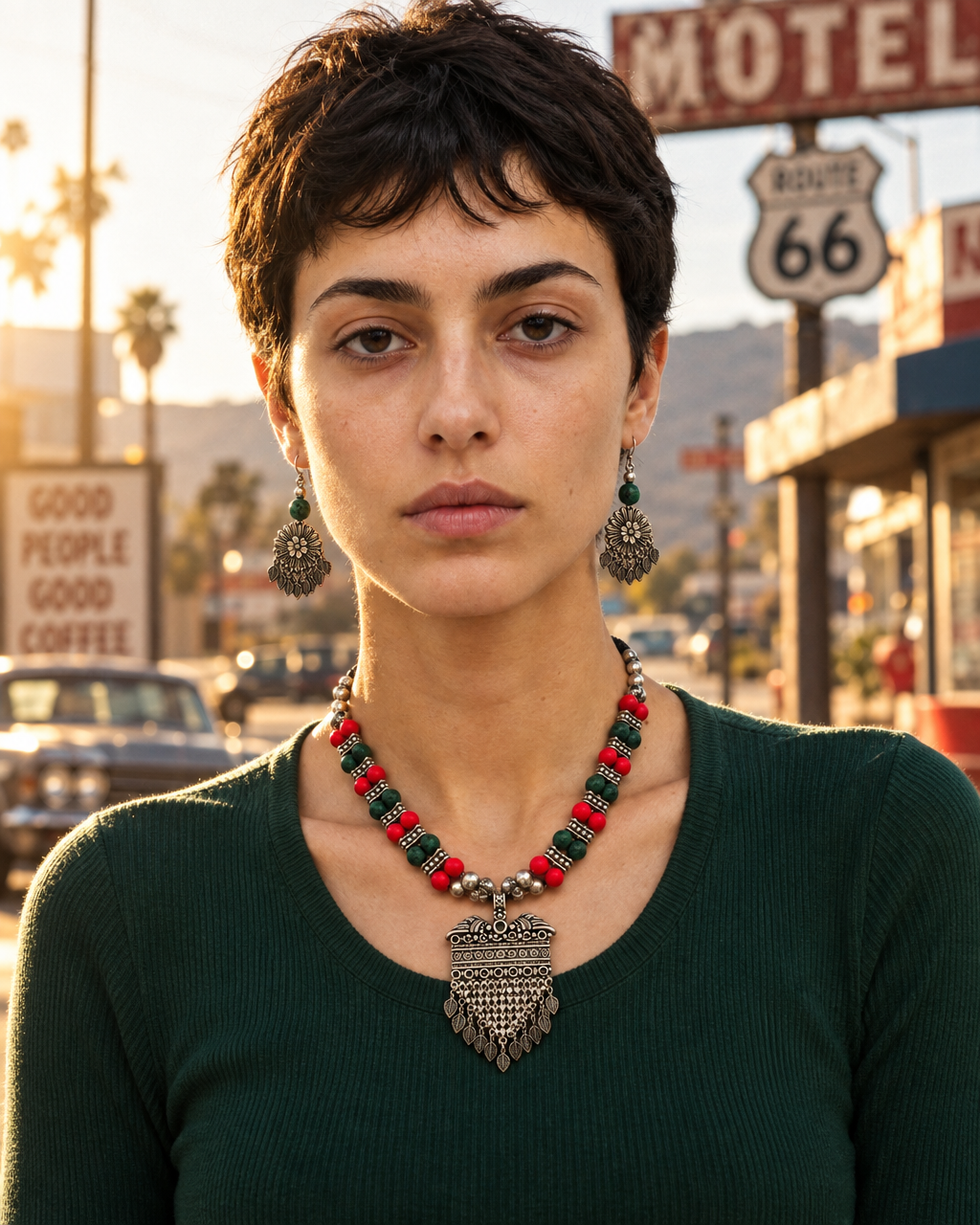 Kutchi-Inspired Tribal Necklace & Earring Set