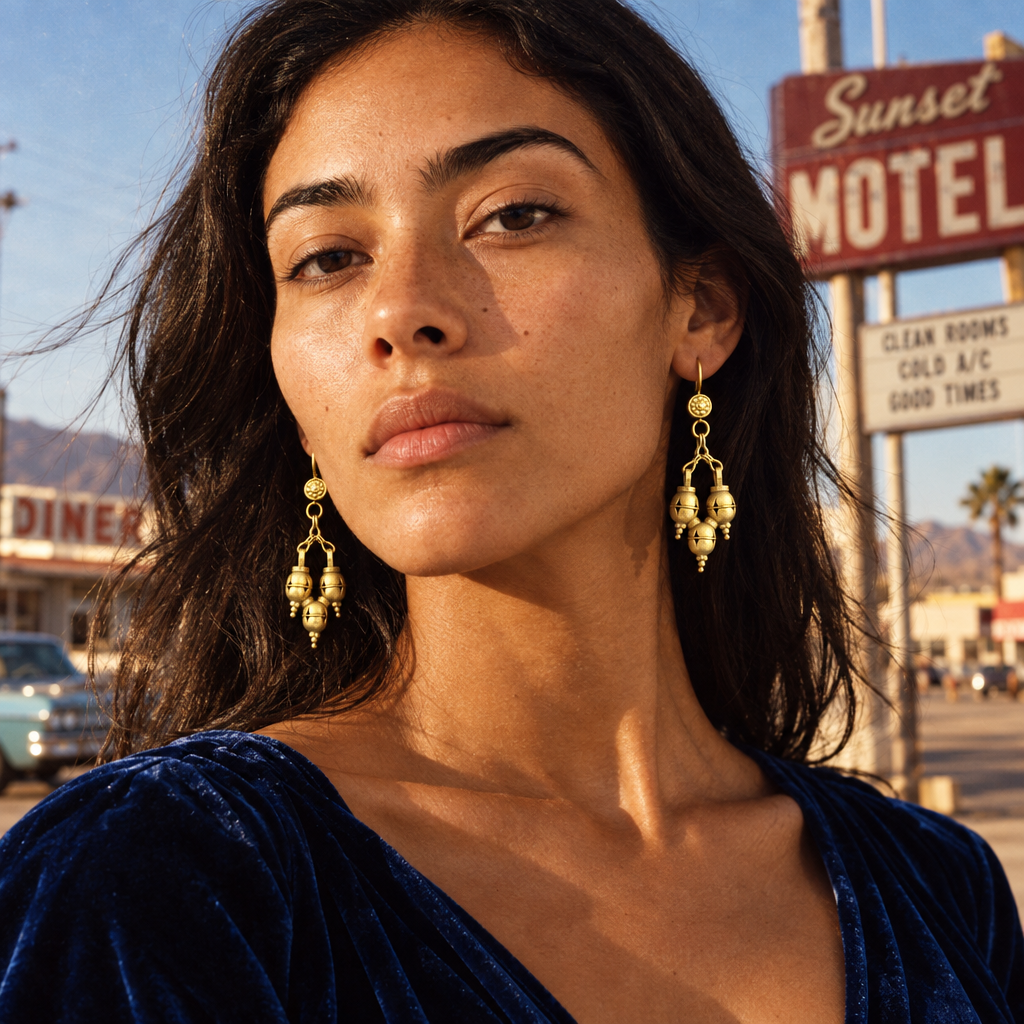 Vintage Triple Bell Cascade Earrings