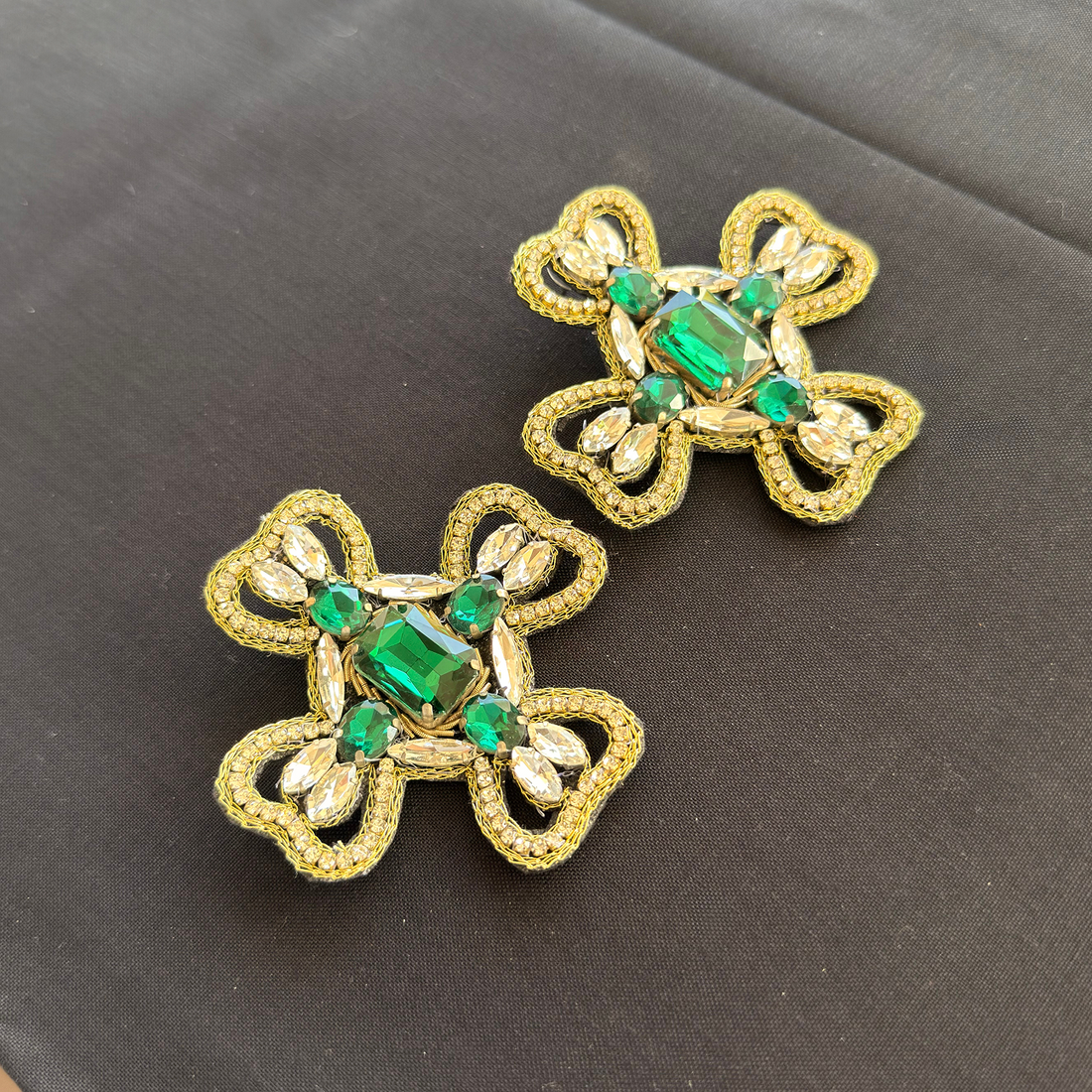 Emerald Queen — Handmade Embellished Statement Earrings