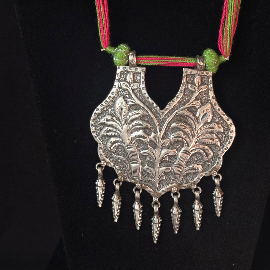 Botanical Shield Fringe Necklace