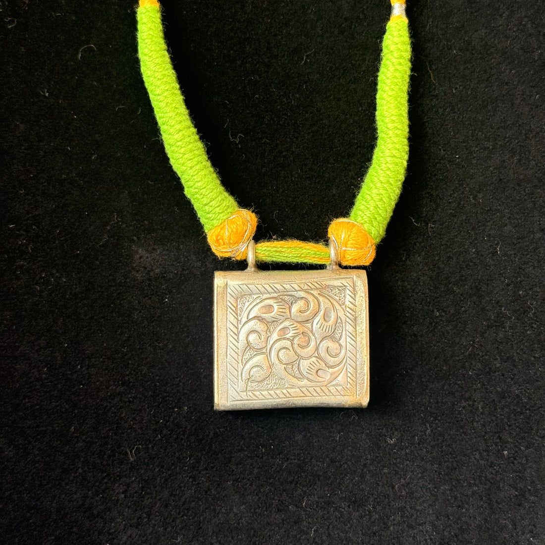 Green Thread Talisman Pendant Necklace