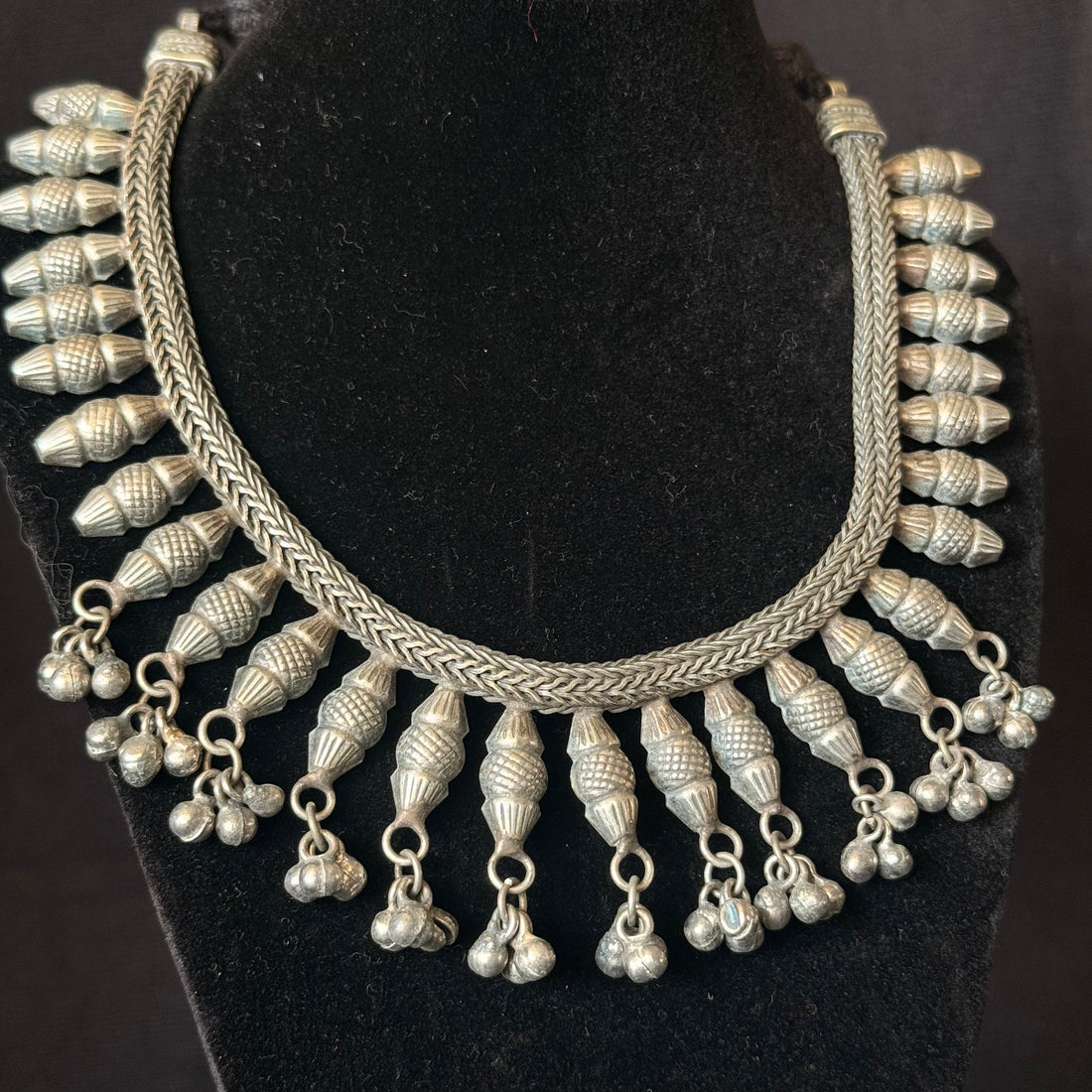 Urn-Drop Fringe Collar Necklace