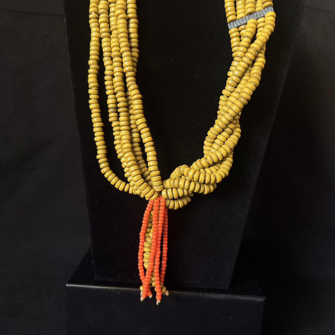 Naga Mustard Multistrand Long Necklace