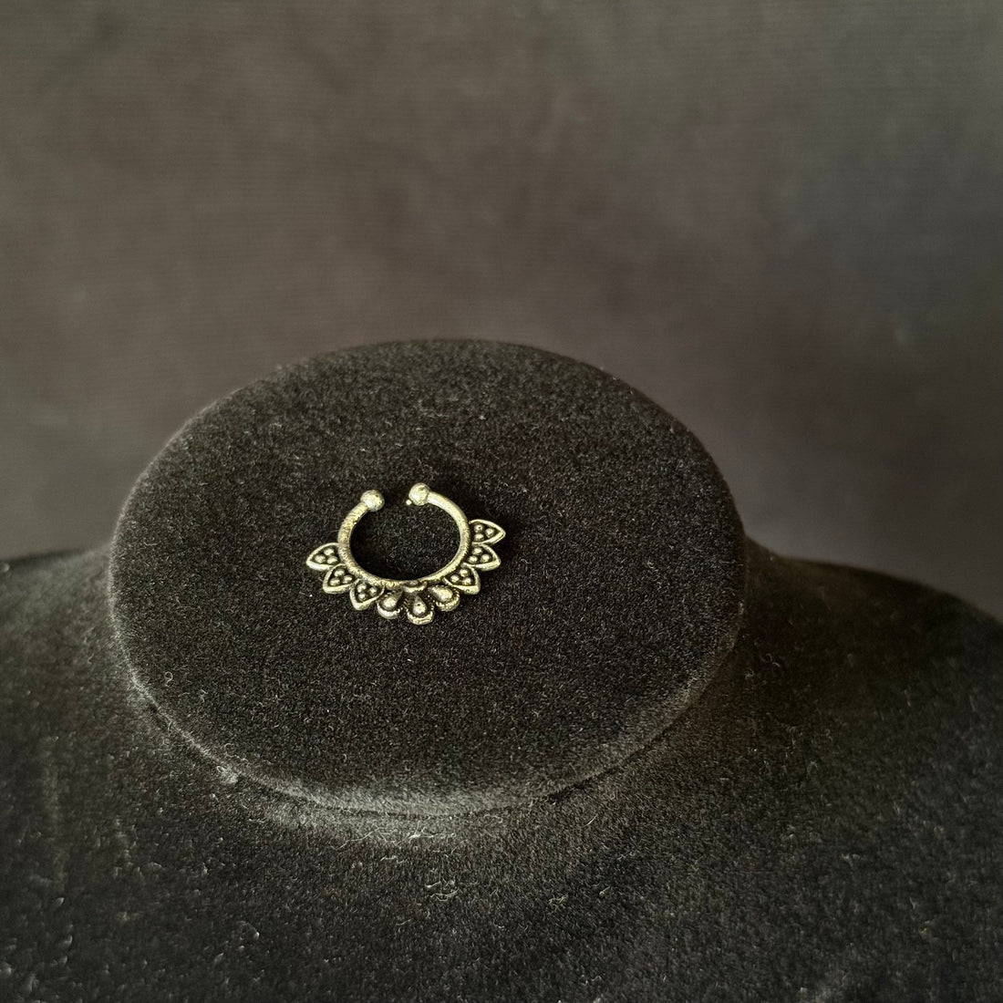 Anti Septum Nose Ring – Floral Scroll Clip-On