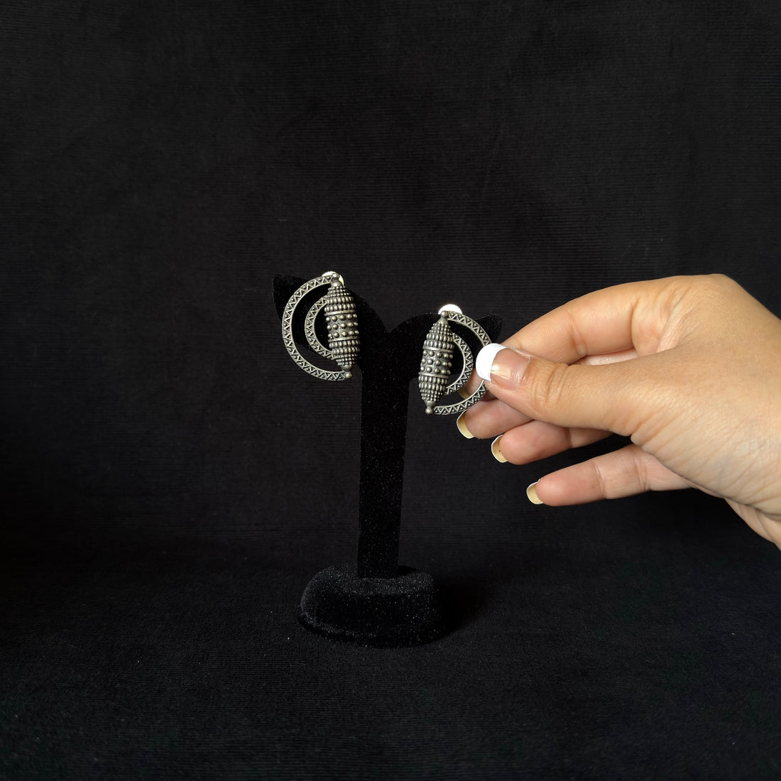 Crescent Spindle Statement Earrings