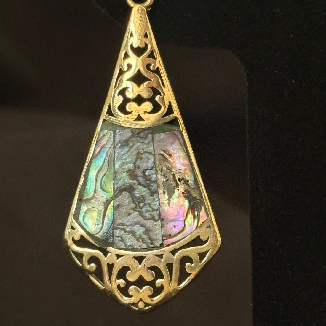Ornate Abalone Teardrop Earrings