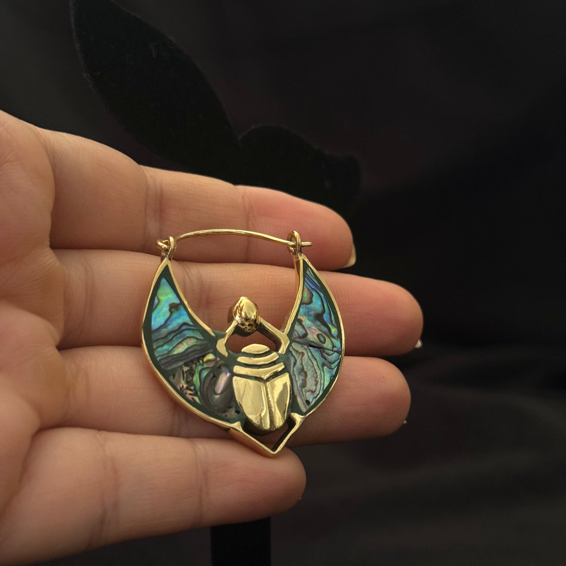 Dancing Fairy Abalone Hoop Earrings