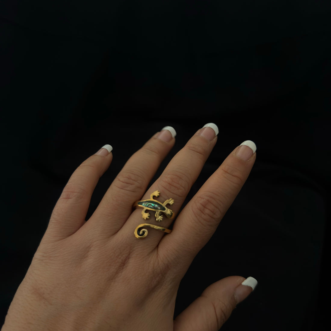 Abalone Lizard Wrap Ring