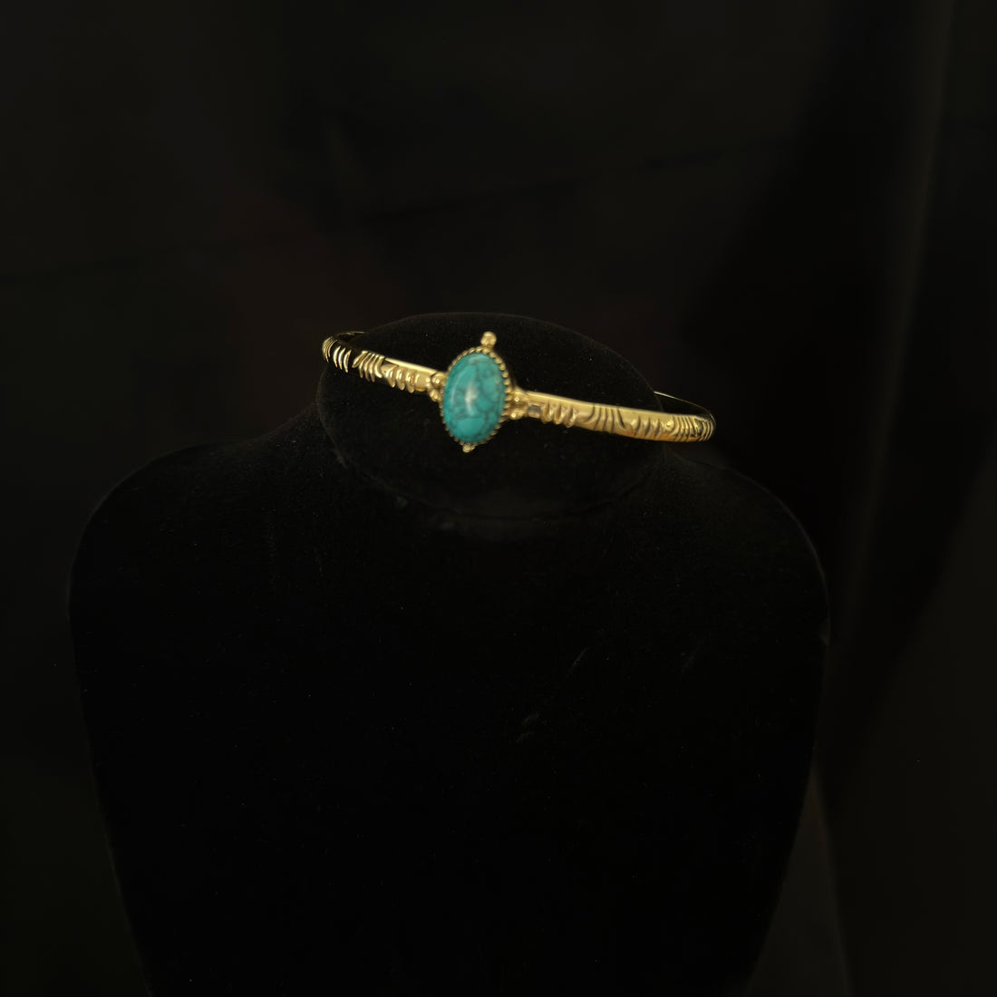 Turquoise-Color Stone Cuff