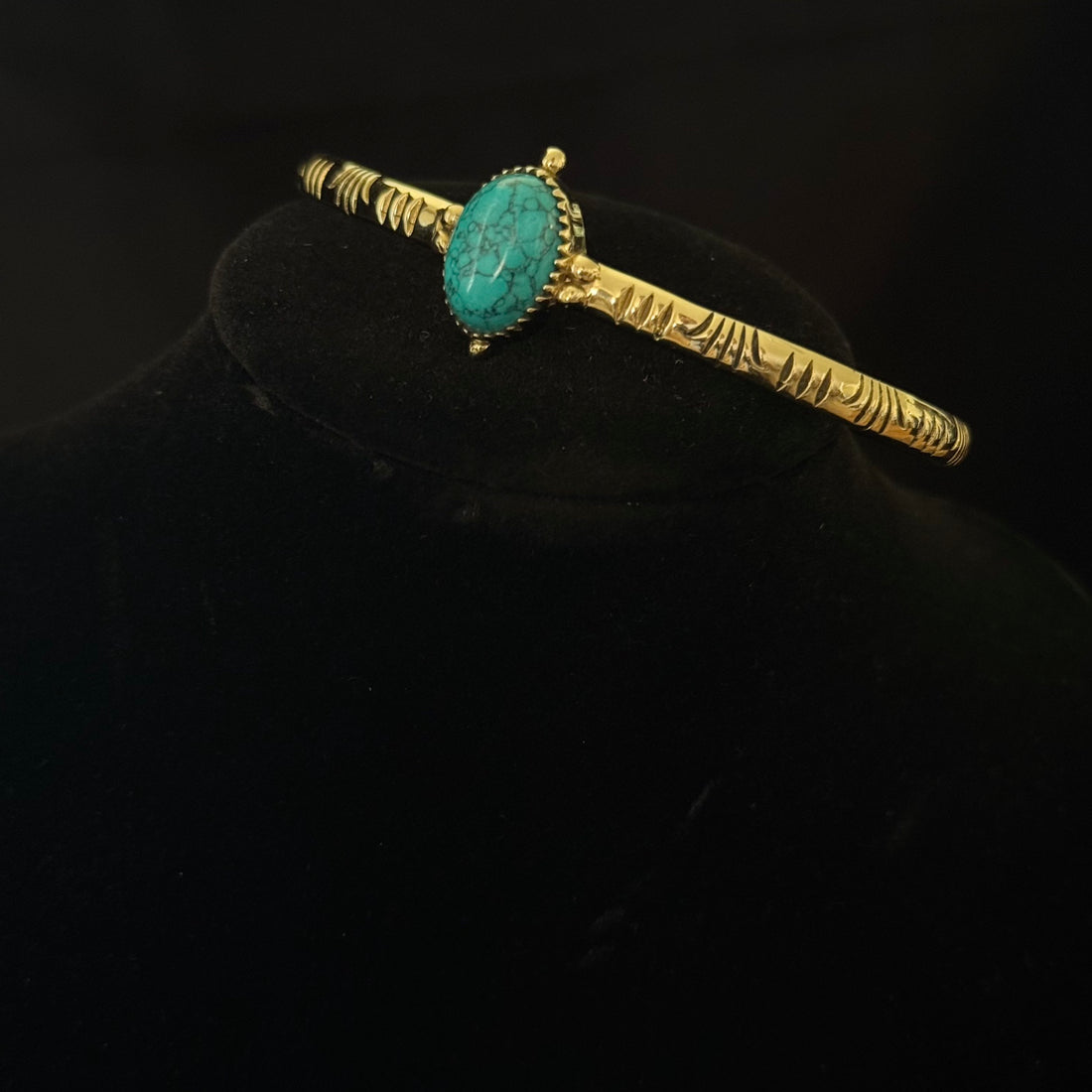 Turquoise-Color Stone Cuff