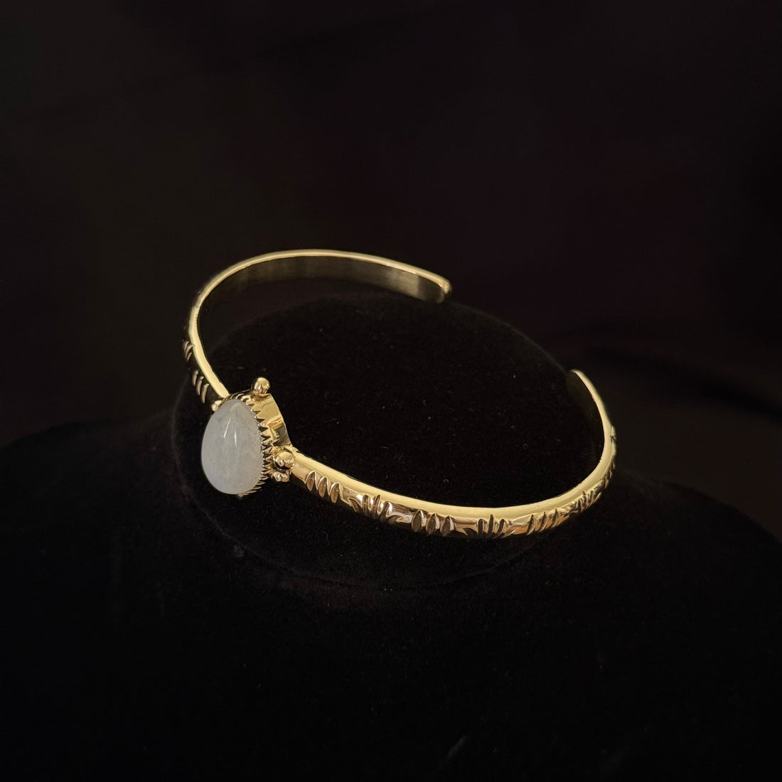 White Iridescent Stone Cuff