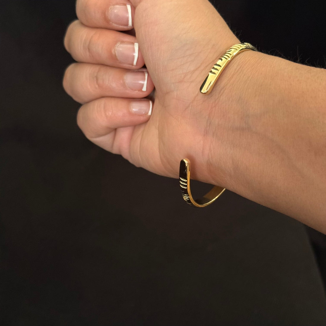 White Iridescent Stone Cuff