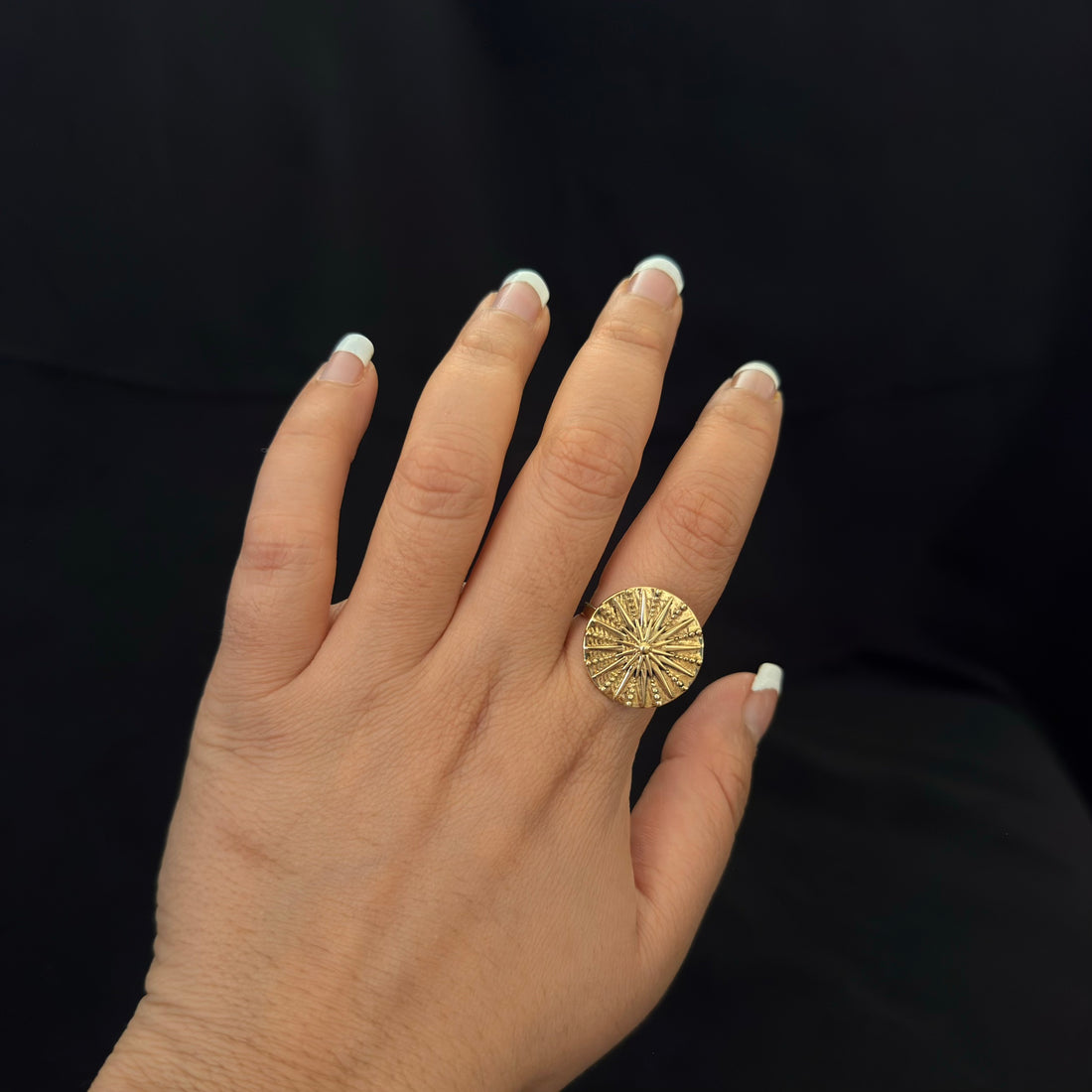 Sunburst Disc Ring