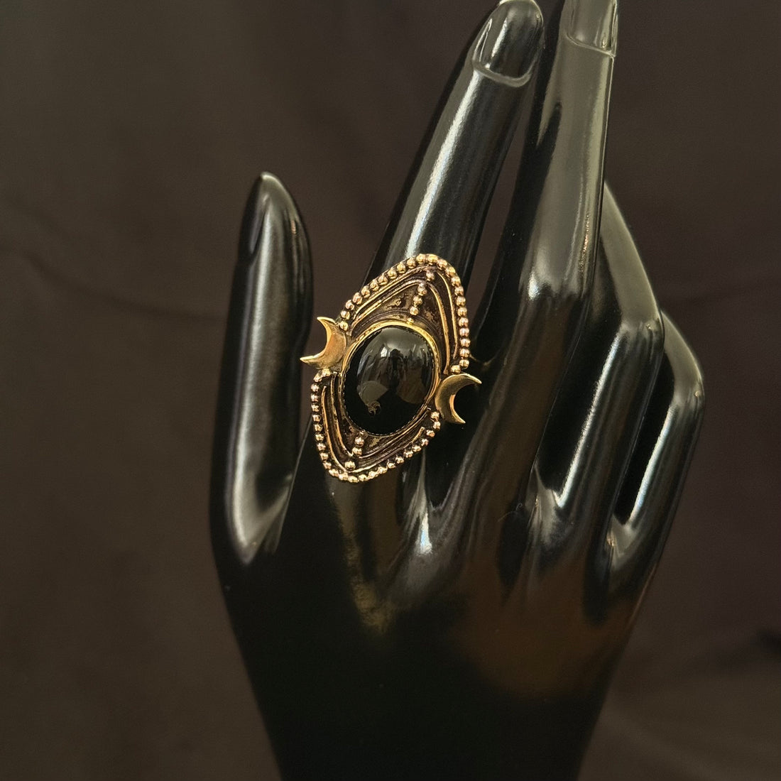 Black Stone Lunar Ring