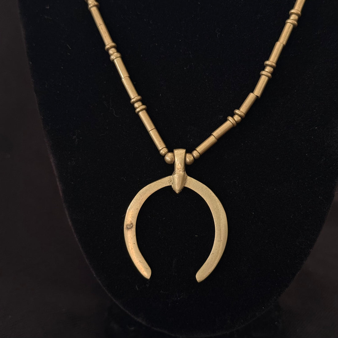 Layered Crescent Brass Necklace