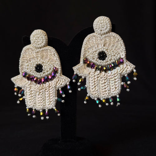 Hamsa Beaded Earrings