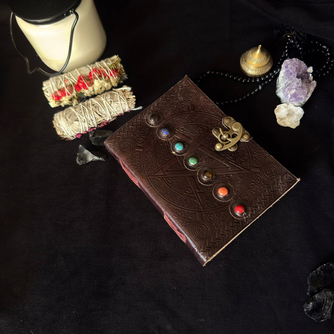 Seven Stone Chakra Leather Journal