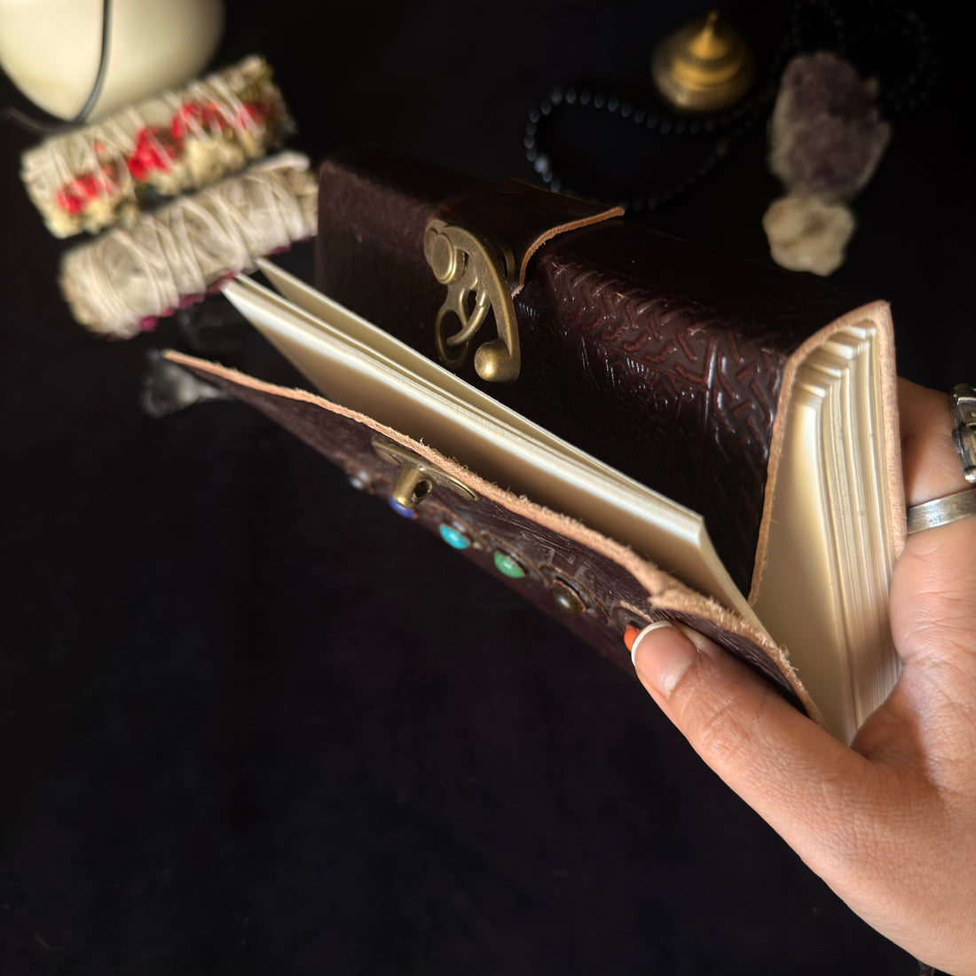 Seven Stone Chakra Leather Journal