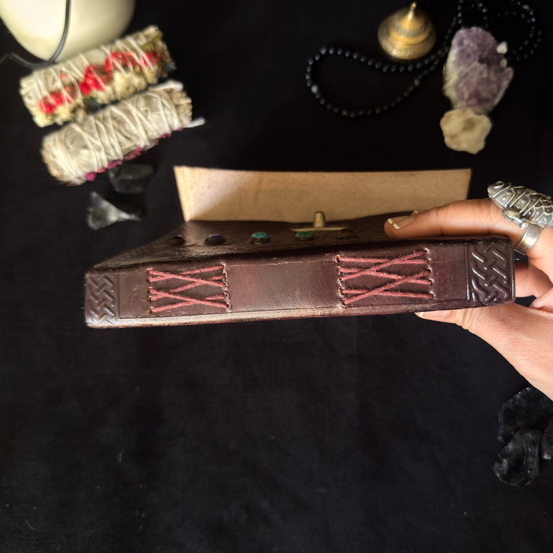 Seven Stone Chakra Leather Journal