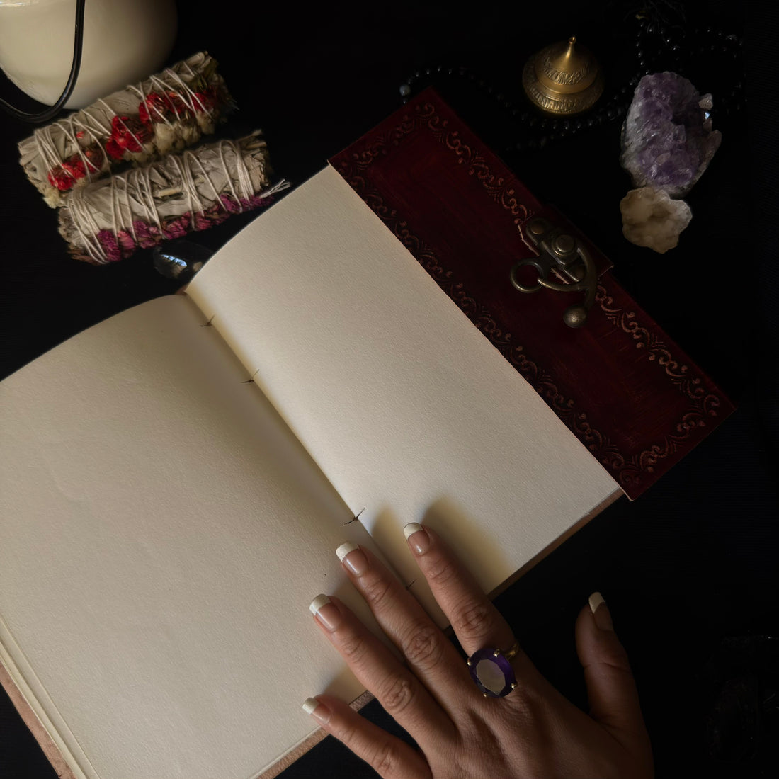 Tiger’s Eye Double Moon Leather Journal