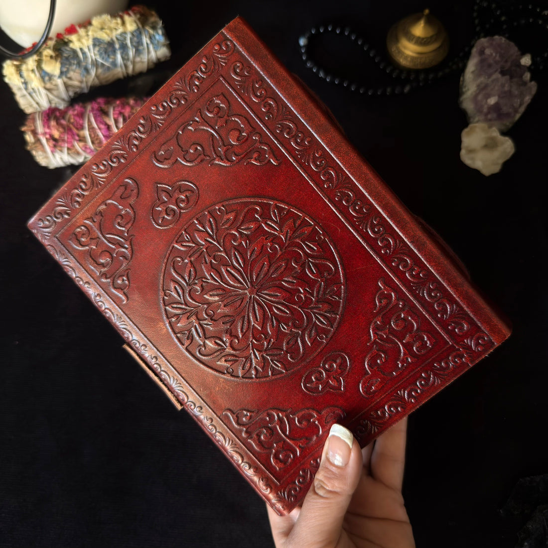 Lapis Blue Double Moon Leather Journal