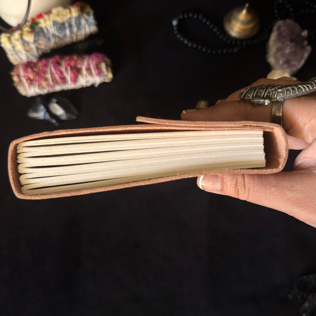 Lapis Blue Double Moon Leather Journal