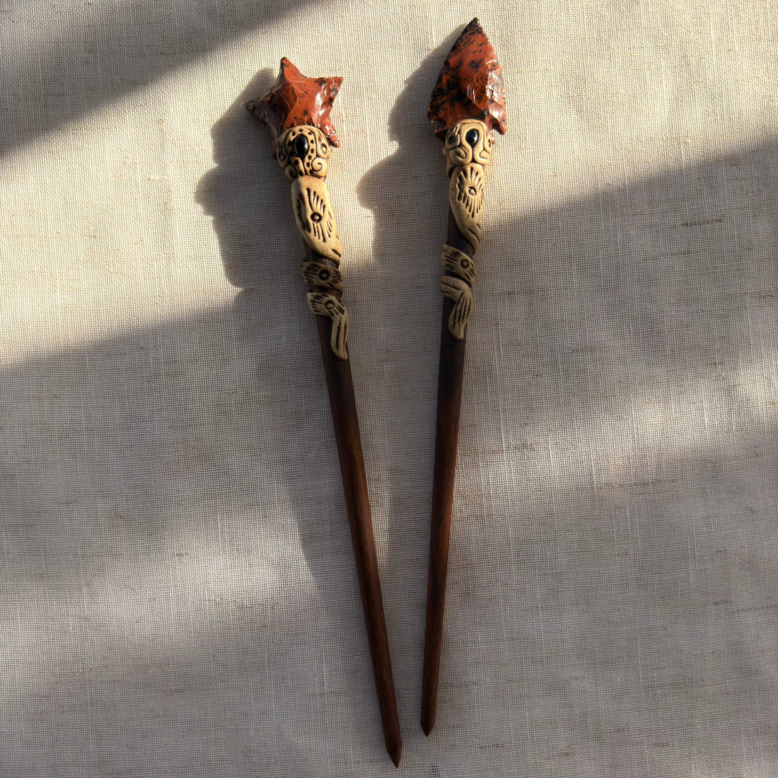 Mahogany Obsidian Wooden Hair Stick