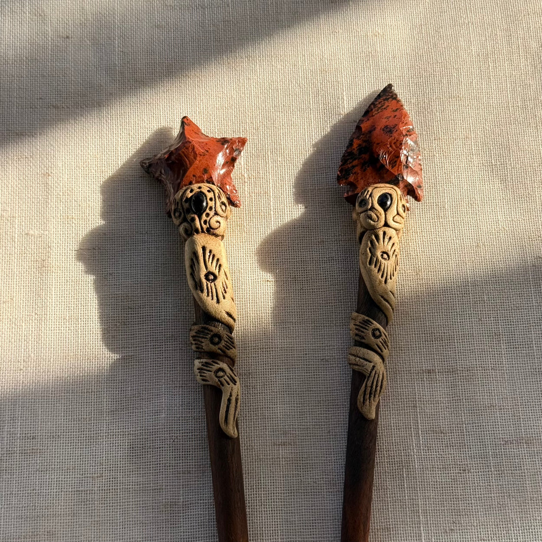 Mahogany Obsidian Wooden Hair Stick